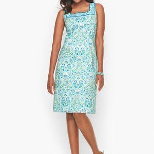 Talbots Aqua & Turquoise Paisley Sheath Dress